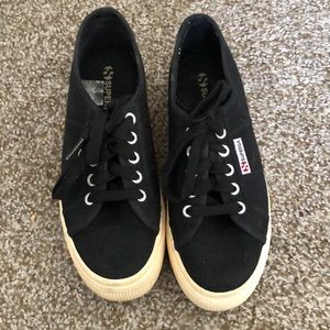 Superga Black Platform Sneakers